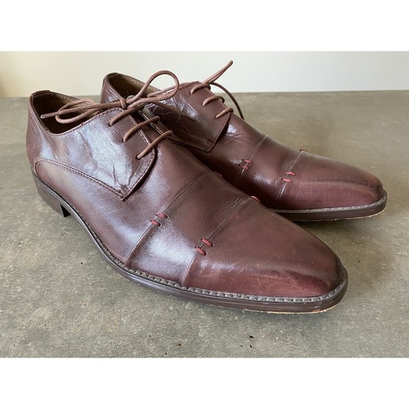 Fratelli Footwear Genuine Leather 9.5 9082-05 Dark Maroon Lace Up Dress Shoes main image 4